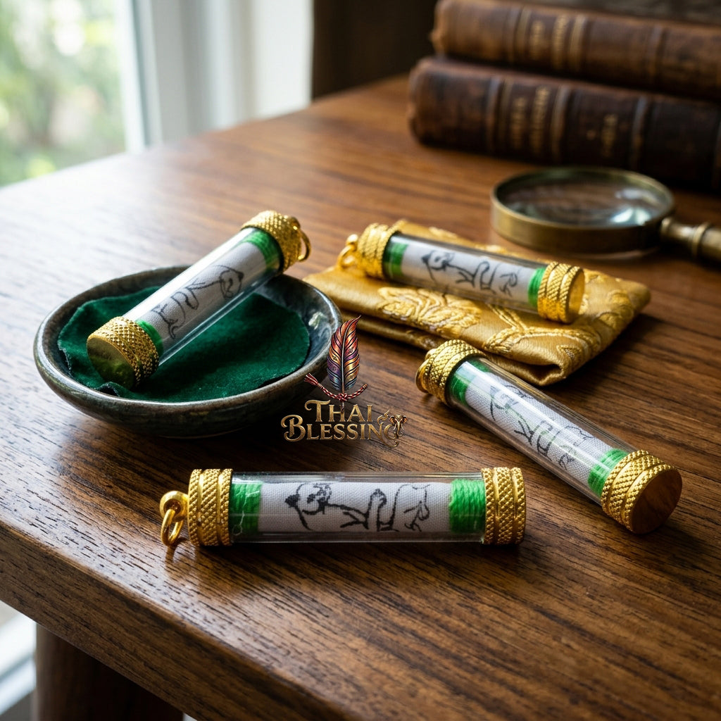 🔱 The Necromantic Grimoire Scrolls: Dual Engines of Lethal Charm & Capital Inflow – Kruba Tao (Wat Thung Setthi) 2566 – The Ultimate 5.0cm Lanna Corpse-Cloth Talismans for Absolute Mind Control & Infinite Patronage!