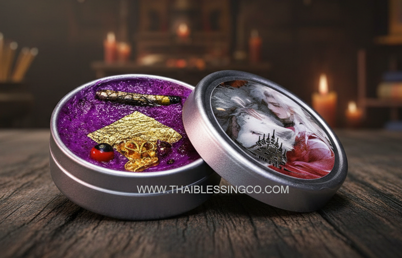 ✨ The Nine-Tailed Fox Prince Saneh Jan Alchemy Wax B.E. 2568: Supreme Masculine Attraction Balm for Gay, Queer & Men, Infused with Snake Skin Takrut & 108 Sacred Victory Waxes by Phra Ajarn Amnat Mahaveero (4.0 cm Limited Edition)