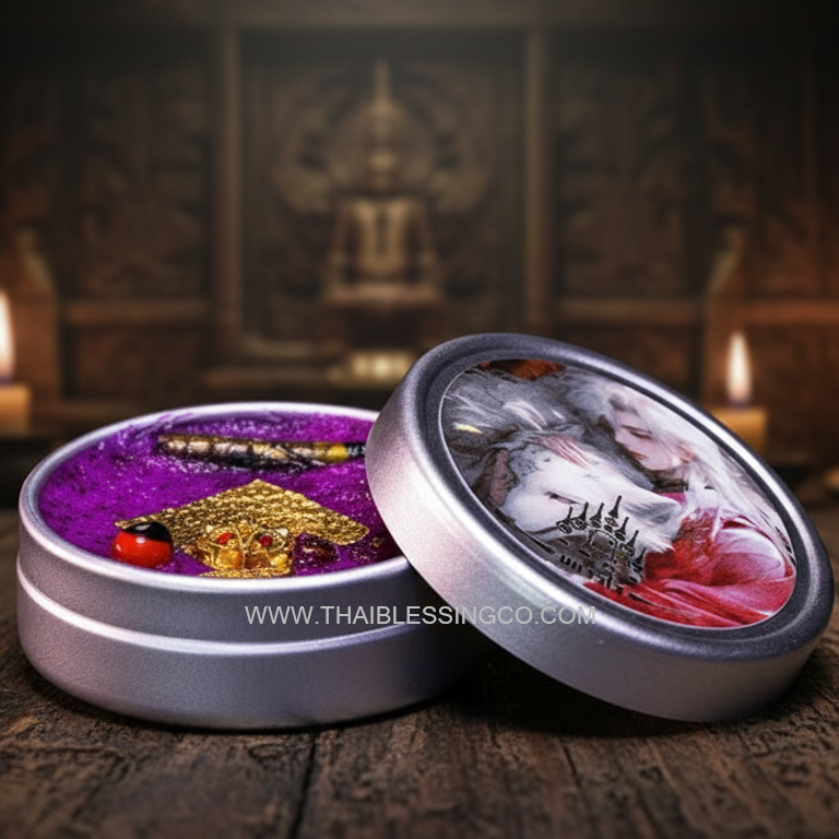 ✨ The Nine-Tailed Fox Prince Saneh Jan Alchemy Wax B.E. 2568: Supreme Masculine Attraction Balm for Gay, Queer & Men, Infused with Snake Skin Takrut & 108 Sacred Victory Waxes by Phra Ajarn Amnat Mahaveero (4.0 cm Limited Edition)