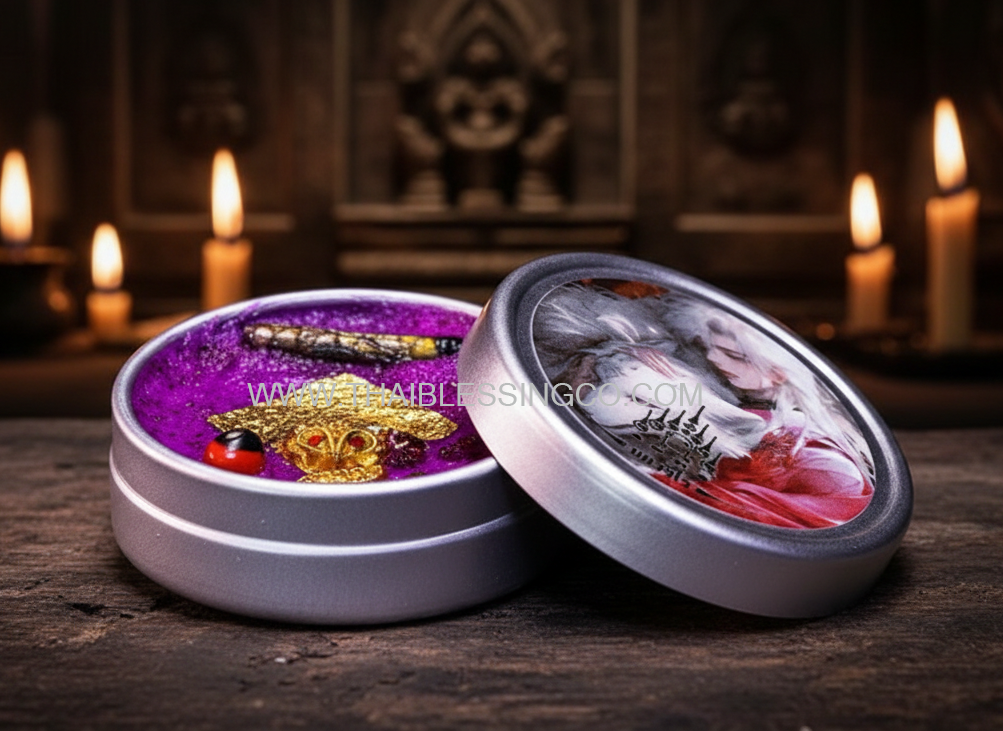 ✨ The Nine-Tailed Fox Prince Saneh Jan Alchemy Wax B.E. 2568: Supreme Masculine Attraction Balm for Gay, Queer & Men, Infused with Snake Skin Takrut & 108 Sacred Victory Waxes by Phra Ajarn Amnat Mahaveero (4.0 cm Limited Edition)