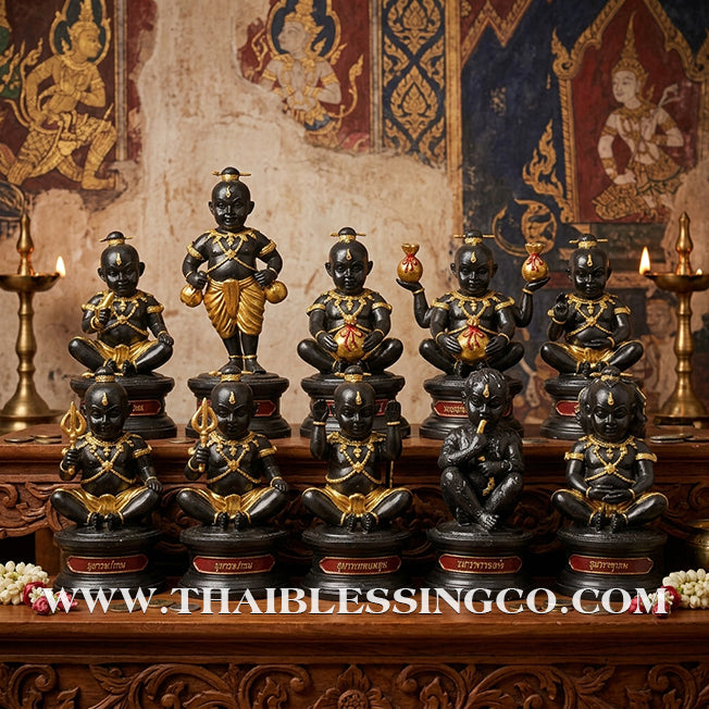 👑 The "Origin of Kuman Thong" Grand Altar Collection (Set of 9) – Gold-Leaf Samrit Bronze Edition: Luang Pu Nen Kaew, Wat Ban Kaset Thung Setthi – The Ultimate Divine Engine for Global Trade Dominance, Infinite Wealth, and Sovereign Life Elevation!