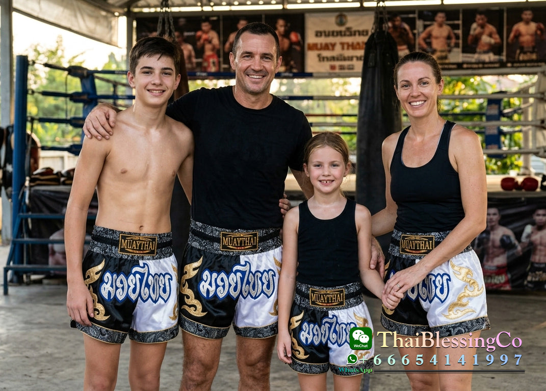🥊 The Radiant Striker: Twotone Signature Muay Thai Shorts – Premium Vibrant Dual-Color Series, Ultra-Comfortable Stylish Boxing Trunks, Handcrafted High-Precision Export Grade for Adults and Kids (Black and white Muay Thai shorts)