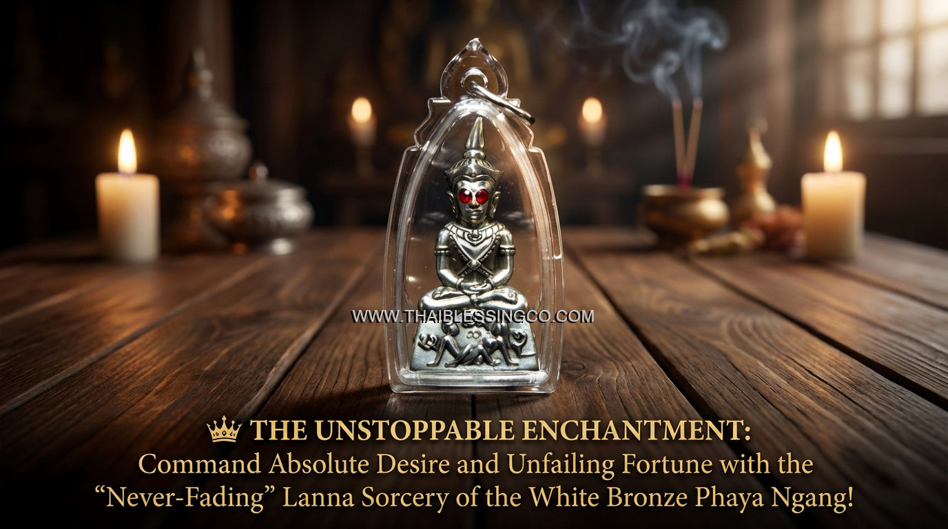 ✨ The Royal Lanna Phaya Ngang Pathamang Lokee: Authentic Arjan Nan Sit "Polished White Bronze" Edition for Absolute Seduction