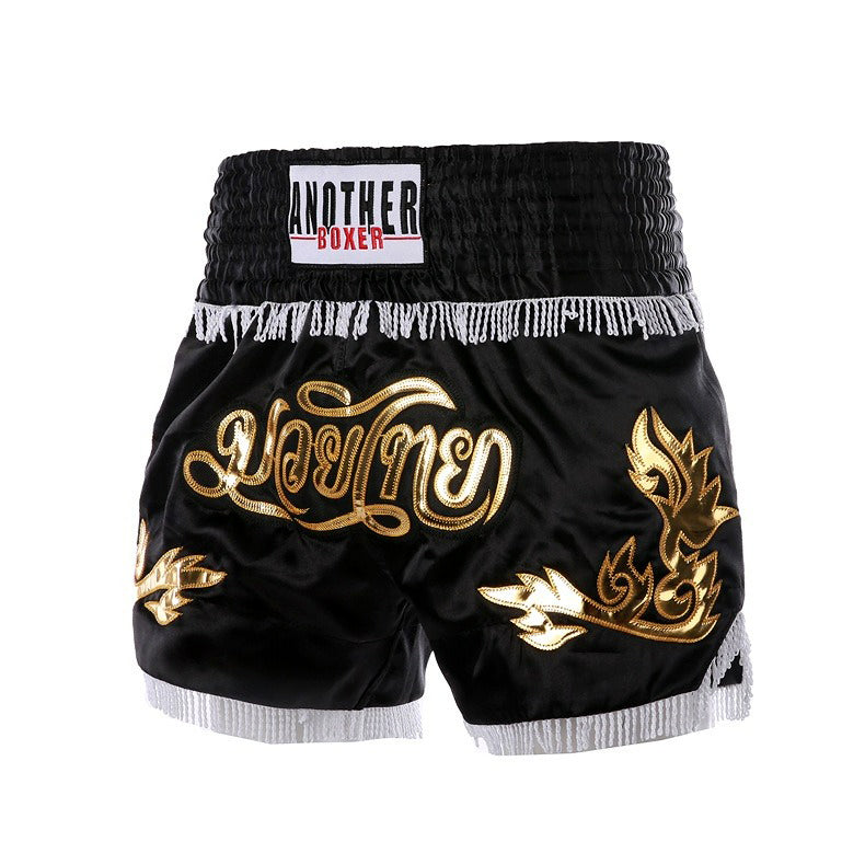 🥊 The Royal Striker: Authentic High-Quality Thailand Muay Thai Shorts – Premium Heavyweight Satin Boxing Trunks, Handcrafted Professional Grade for Adults and Kids, Stylish Performance Combat Wear Blue and black Muay Thai shorts