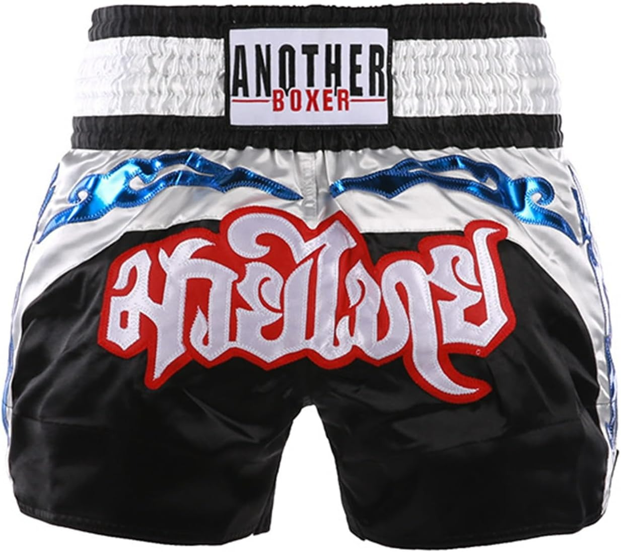 🥊 The Royal Striker: Authentic High-Quality Thailand Muay Thai Shorts – Premium Heavyweight Satin Boxing Trunks, Handcrafted Professional Grade for Adults and Kids, Stylish Performance Combat Wear Blue and black Muay Thai shorts