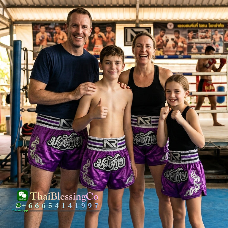 🥊 The Royal Striker: Authentic High-Quality Thailand Muay Thai Shorts – Premium Heavyweight Satin Boxing Trunks, Handcrafted Professional Grade for Adults and Kids, Stylish Performance Combat Wear Blue and black Muay Thai shorts