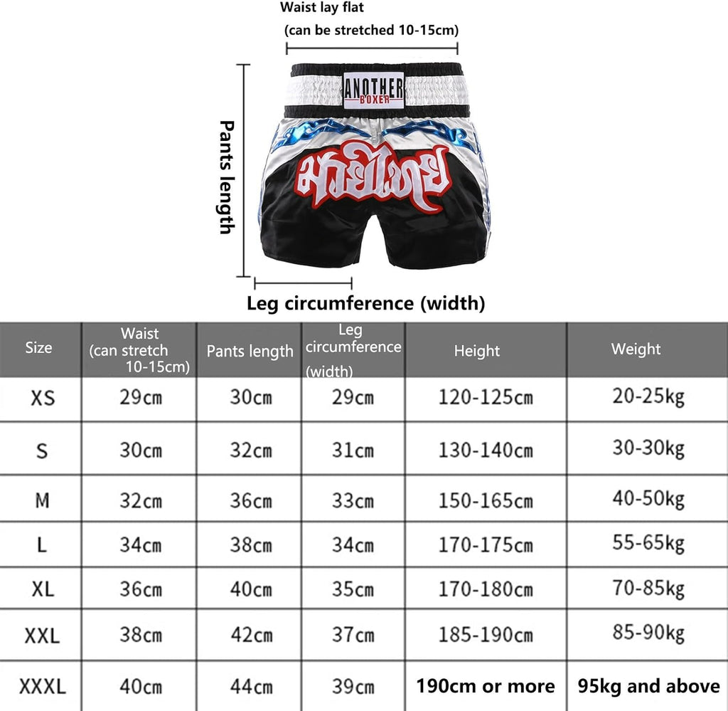 🥊 The Royal Striker: Authentic High-Quality Thailand Muay Thai Shorts – Premium Heavyweight Satin Boxing Trunks, Handcrafted Professional Grade for Adults and Kids, Stylish Performance Combat Wear Blue and black Muay Thai shorts