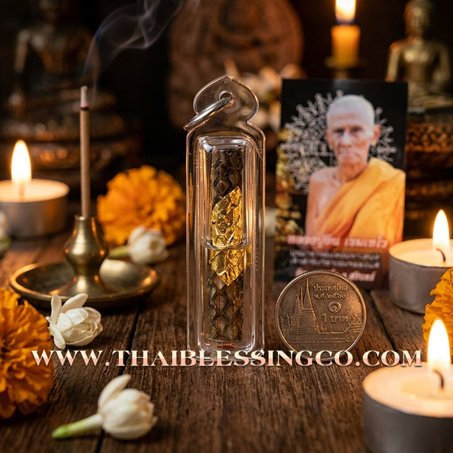 ✨ 🐍 The Serpent’s Spell: 'Snake Skin Takrut' by Luang Pu In (2015) – The Ancient Khmer Secret to Binding Hearts and Capturing Wealth 🐍 ✨