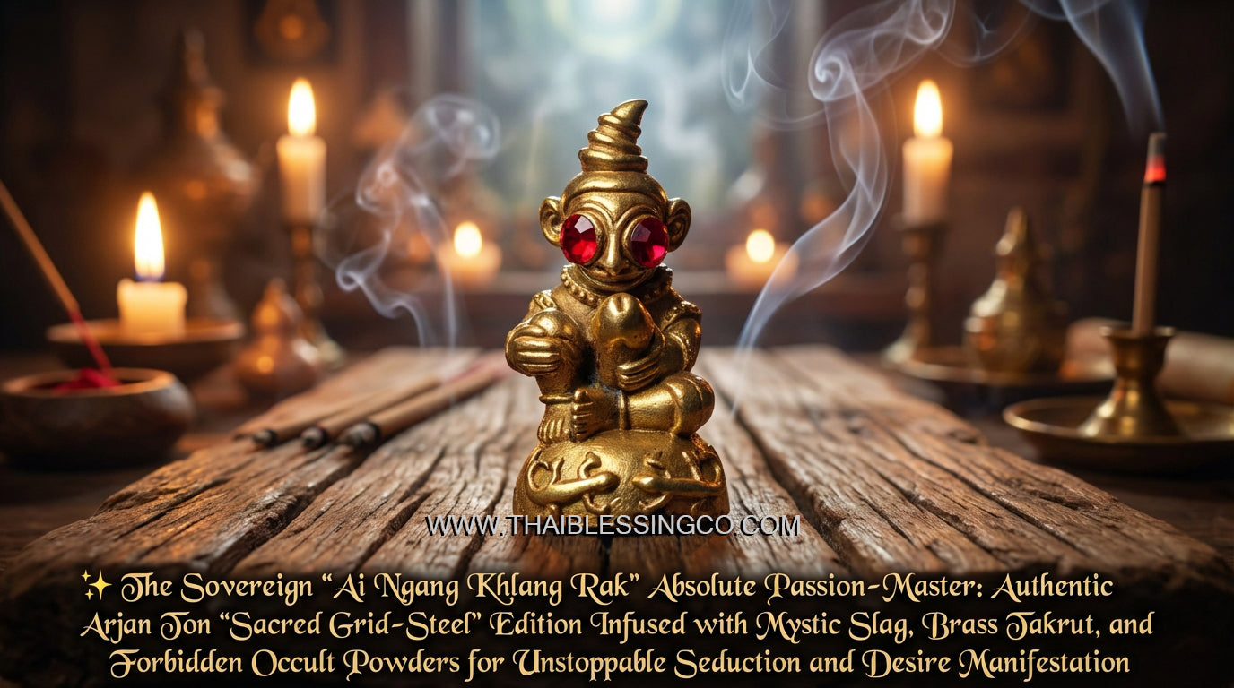 ✨ The Sovereign "Ai Ngang Khlang Rak" Absolute Passion-Master: Authentic Arjan Ton "Sacred Grid-Steel" Edition Infused with Mystic Slag, Brass Takrut, and Forbidden Occult Powders for Unstoppable Seduction and Desire Manifestation