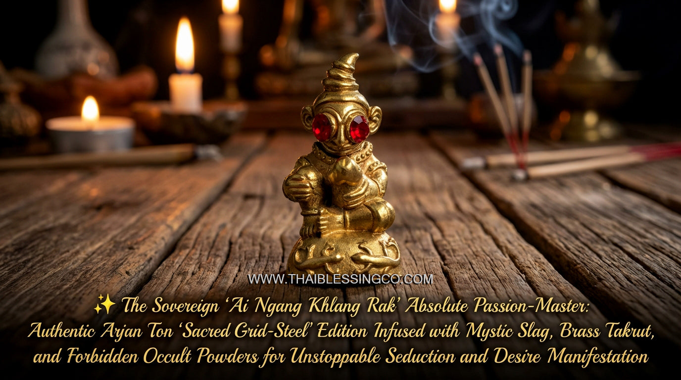 ✨ The Sovereign "Ai Ngang Khlang Rak" Absolute Passion-Master: Authentic Arjan Ton "Sacred Grid-Steel" Edition Infused with Mystic Slag, Brass Takrut, and Forbidden Occult Powders for Unstoppable Seduction and Desire Manifestation