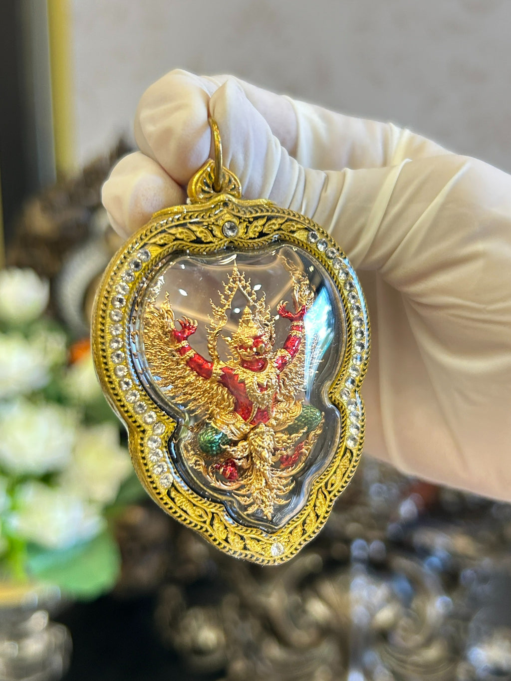 ✨ The Sovereign Commander: "Phaya Wentai" Royal Garuda – Sacred Golden Bronze with Custom Ornate Shield for Supreme Authority, Wealth & Elite Protection