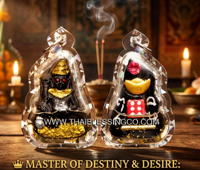 ✨ The Sovereign Phor Ngur "Nuea Duang" Destiny-Master: Authentic Phra Arjan Pom Khmer-Lanna Sacred Black Charm Talisman Infused with Primordial Attraction Oil for Infinite Lust, Luck, and Unstoppable Success