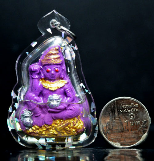 ✨ The Sovereign Phor Ngur "Nuea Duang" Destiny-Master: Authentic Phra Arjan Pom Khmer-Lanna Sacred Purple Charm Talisman Infused with Primordial Attraction Oil for Infinite Lust, Luck, and Unstoppable Success