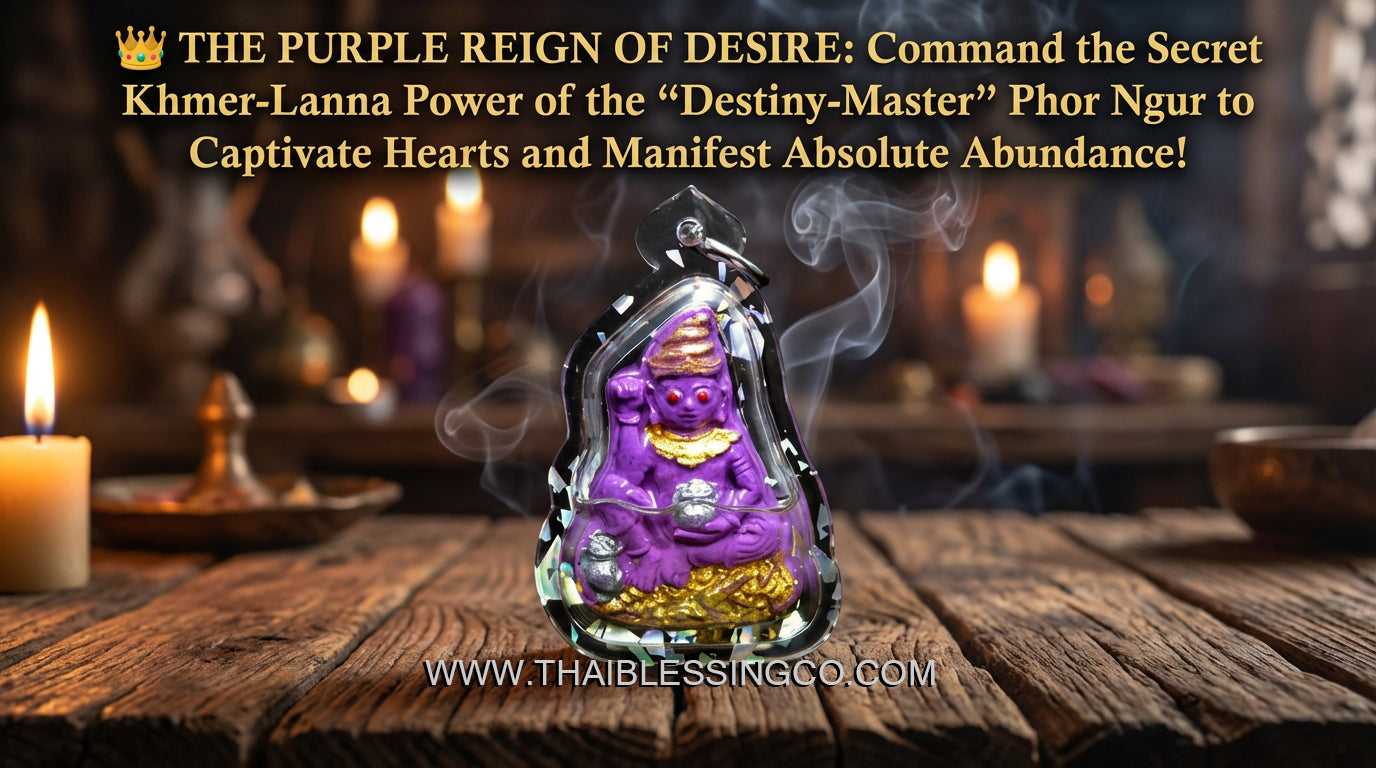 ✨ The Sovereign Phor Ngur "Nuea Duang" Destiny-Master: Authentic Phra Arjan Pom Khmer-Lanna Sacred Purple Charm Talisman Infused with Primordial Attraction Oil for Infinite Lust, Luck, and Unstoppable Success