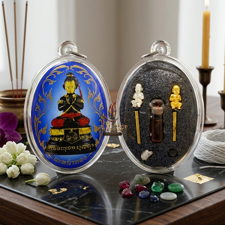 ✨ [The Sovereign of Supreme Golden-Face Locket Alchemy, Khru Ba Subin Master Talismanic Mastery & Unshakable Wealth-Commerce Sovereignty: Lock Ket Kuman Na Na Thong (Locket Edition)