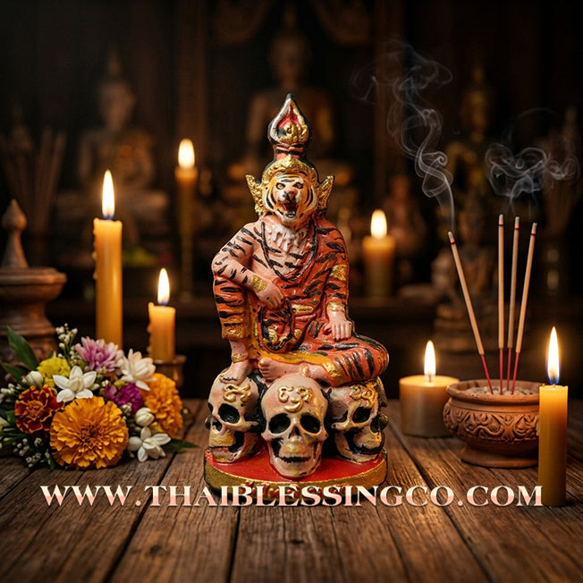 ✨ 🐯 The Sovereign of the Spirit Realm: Sacred Hand-Painted 'Pu Chao Saming Prai' by Kruba Waew (2024 Edition) – The Ultimate Masterpiece for Supreme Protection, Hypnotic Charisma, and Unstoppable Prosperity 🐯 ✨