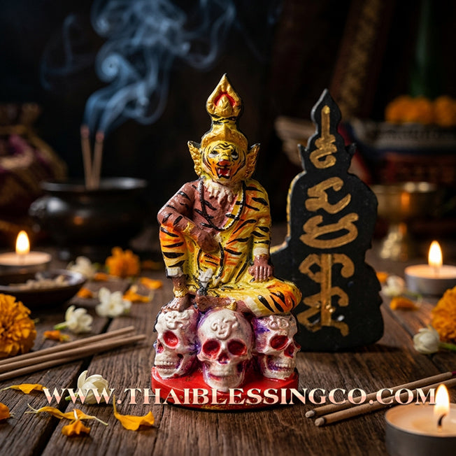 ✨ 🐯 The Sovereign of the Spirit Realm: Sacred Hand-Painted 'Pu Chao Saming Prai' by Kruba Waew (2024 Edition) – The Ultimate Masterpiece for Supreme Protection, Hypnotic Charisma, and Unstoppable Prosperity 🐯 ✨