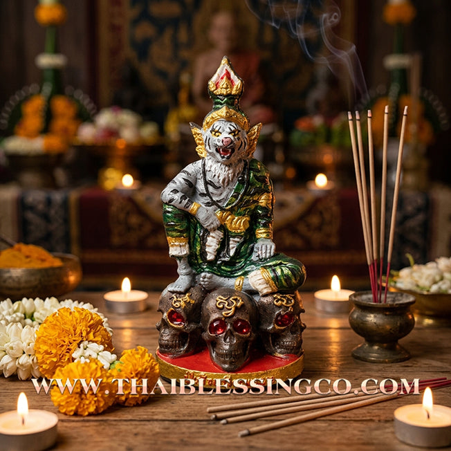 ✨ 🐯 The Sovereign of the Spirit Realm: Sacred Hand-Painted 'Pu Chao Saming Prai' by Kruba Waew (2024 Edition) – The Ultimate Masterpiece for Supreme Protection, Hypnotic Charisma, and Unstoppable Prosperity 🐯 ✨