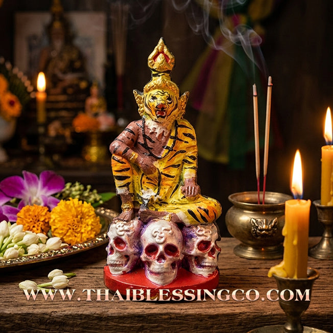 ✨ 🐯 The Sovereign of the Spirit Realm: Sacred Hand-Painted 'Pu Chao Saming Prai' by Kruba Waew (2024 Edition) – The Ultimate Masterpiece for Supreme Protection, Hypnotic Charisma, and Unstoppable Prosperity 🐯 ✨