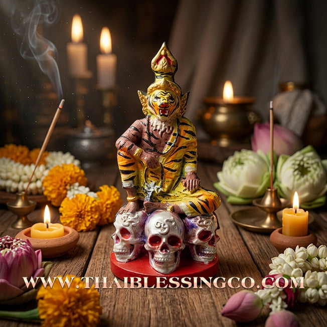 ✨ 🐯 The Sovereign of the Spirit Realm: Sacred Hand-Painted 'Pu Chao Saming Prai' by Kruba Waew (2024 Edition) – The Ultimate Masterpiece for Supreme Protection, Hypnotic Charisma, and Unstoppable Prosperity 🐯 ✨