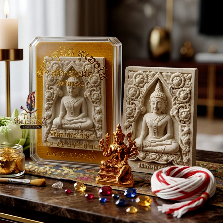 ✨ [The Supreme Beacon of Fortune & Prosperity] Sacred Phra Somdej "Phut Hiran" (Golden Buddha) – Master-Blessed by Kruba Subin Sumetho (2012 "Forest Garden Creation" - Wai Kru Edition)