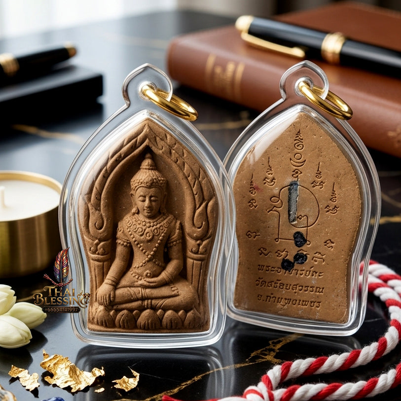 ✨ [The Supreme Commander of Authority & Victory] Sacred "Phra Yod Khun Phon" (The Great General Buddha) – Blessed Holy Turmeric (Khamin Sek) – Master-Blessed by Phra Ajarn La, Wat Soi Suwan