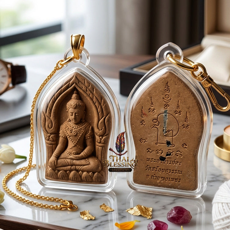 ✨ [The Supreme Commander of Authority & Victory] Sacred "Phra Yod Khun Phon" (The Great General Buddha) – Blessed Holy Turmeric (Khamin Sek) – Master-Blessed by Phra Ajarn La, Wat Soi Suwan
