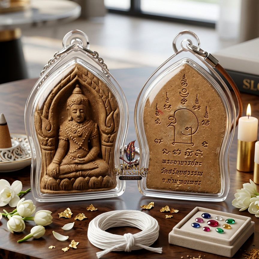✨ [The Supreme Commander of Authority & Victory] Sacred "Phra Yod Khun Phon" (The Great General Buddha) – Blessed Holy Turmeric (Khamin Sek) – Master-Blessed by Phra Ajarn La, Wat Soi Suwan