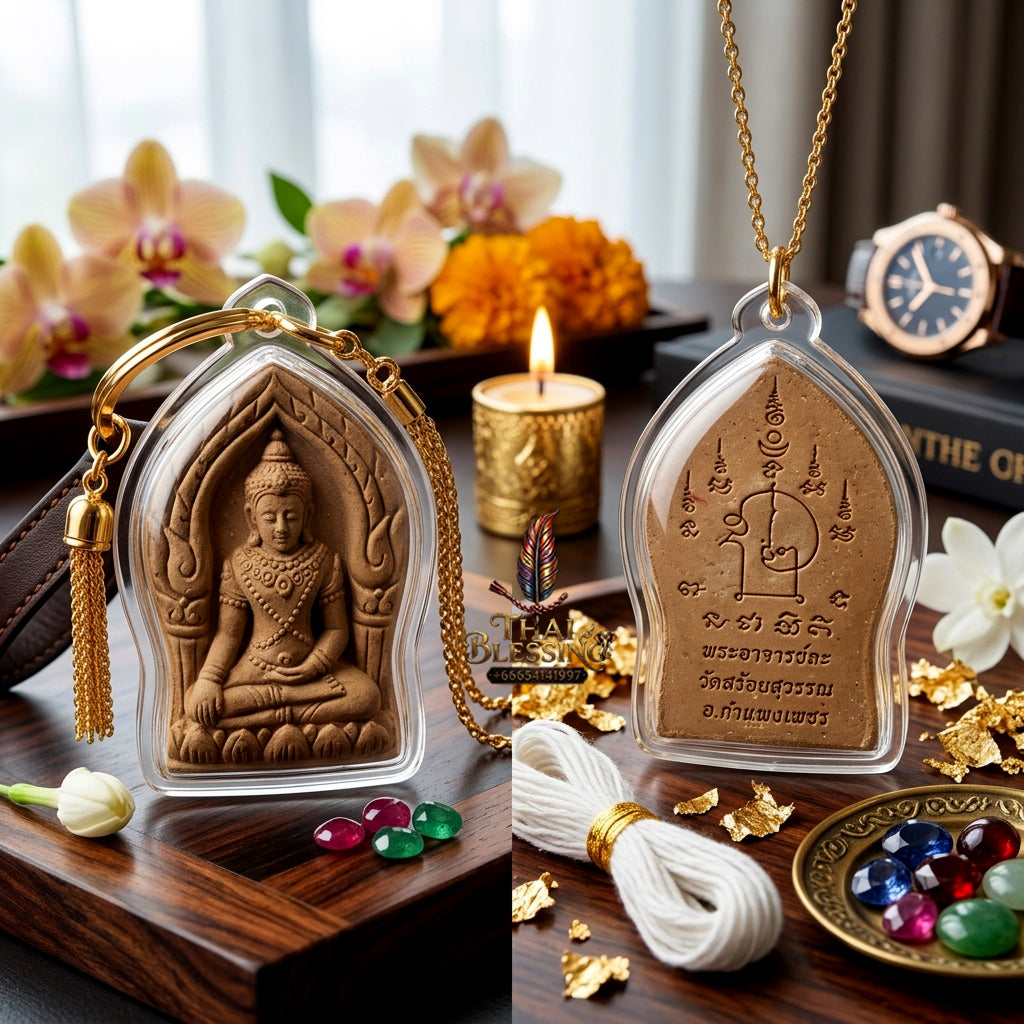 ✨ [The Supreme Commander of Authority & Victory] Sacred "Phra Yod Khun Phon" (The Great General Buddha) – Blessed Holy Turmeric (Khamin Sek) – Master-Blessed by Phra Ajarn La, Wat Soi Suwan