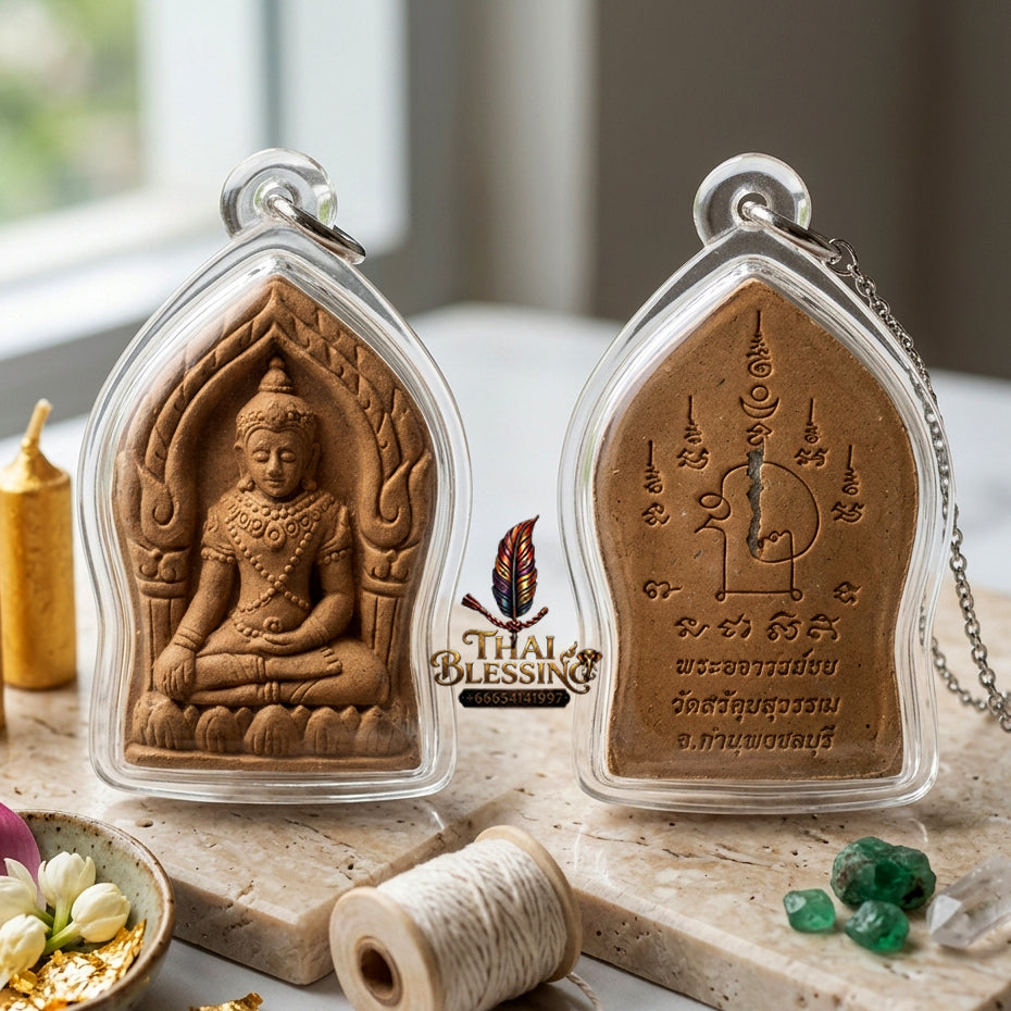 ✨ [The Supreme Commander of Authority & Victory] Sacred "Phra Yod Khun Phon" (The Great General Buddha) – Blessed Holy Turmeric (Khamin Sek) – Master-Blessed by Phra Ajarn La, Wat Soi Suwan