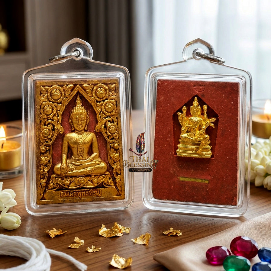✨ [The Supreme Magnet for Fortune & Unrivaled Attraction] Sacred Phra Somdej "Phut Hiran" (Golden Buddha) – Rare "Kai Daeng Herb" Edition – Master-Blessed by Kruba Subin Sumetho (2012 "Forest Garden Creation" - Wai Kru Edition)