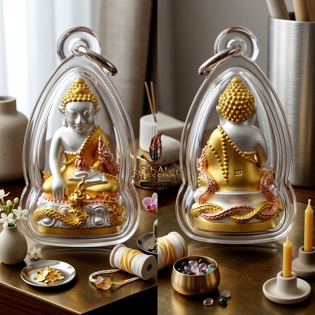 ✨ [The Supreme Magnet for Wealth & Spiritual Flow] Sacred Phra Kring "Phaya Nakkiao" (Coiled Naga) – "Amata Waja" (Immortal Word) Edition – Master-Blessed by Luang Pu So, Wat Pho Si (2018)
