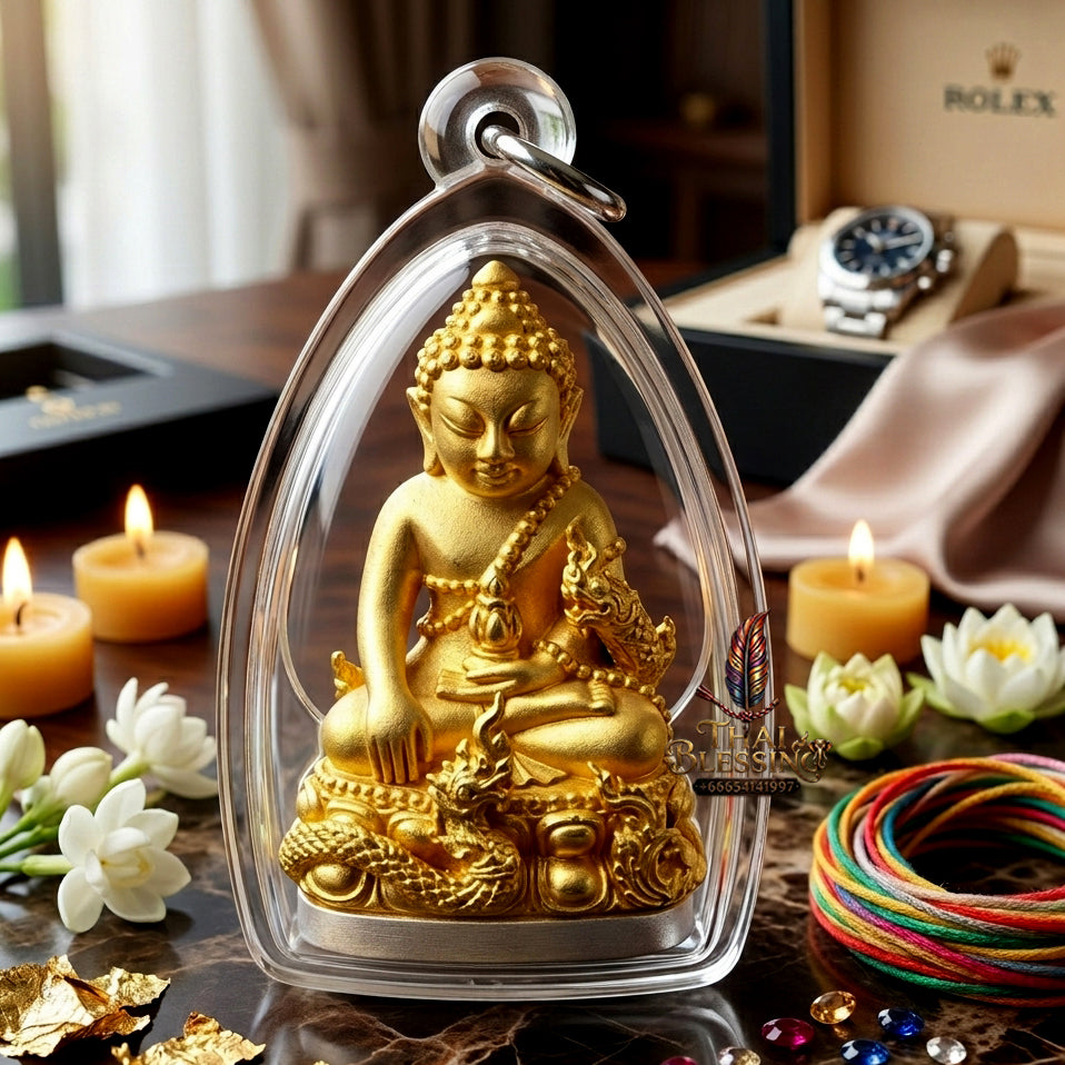 ✨ [The Supreme Magnet for Wealth & Spiritual Flow] Sacred Phra Kring "Phaya Nakkiao" (Coiled Naga) – "Amata Waja" (Immortal Word) Edition – Master-Blessed by Luang Pu So, Wat Pho Si (2018)