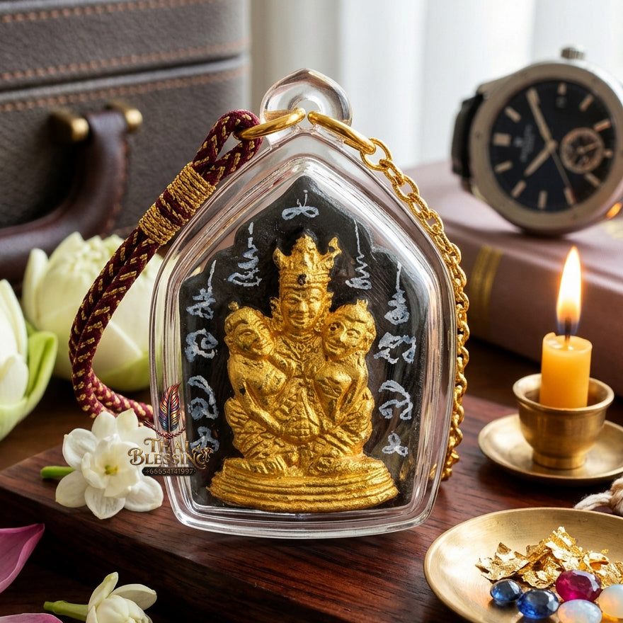 ✨ [The Supreme Master of Absolute Attraction] Sacred "Khun Phaen Lanna - Phaya Khao Kham" (Lanna Golden-Horned King) – "Saneh Nang Kruan" (The Charms of the Yearning Maiden) Edition – Master-Blessed by Kruba Nong, Wat Uthaitharam (2026)