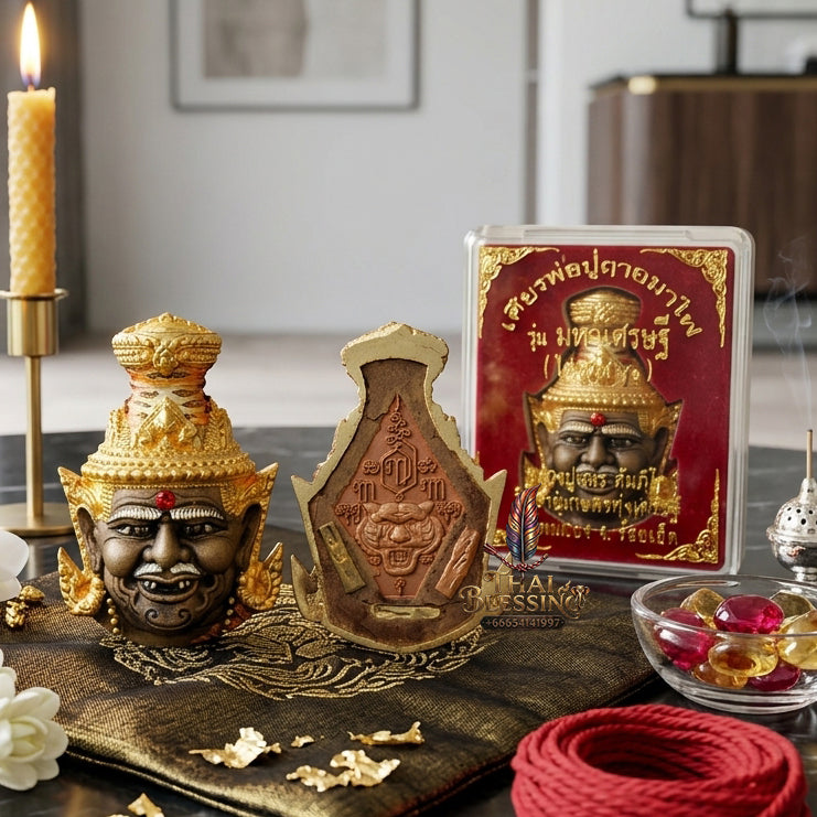 ✨ [The Supreme Master of Mastery & Transformation] Sacred Sian Rue Si Ta Fai (Fire-Eye Hermit Head) – "Maha Setthi" (Great Millionaire) Edition – Master-Blessed by Luang Pu Nen, Wat Ban Kaset Thung Setthi (2008 Rare Edition)