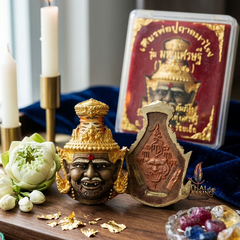 ✨ [The Supreme Master of Mastery & Transformation] Sacred Sian Rue Si Ta Fai (Fire-Eye Hermit Head) – "Maha Setthi" (Great Millionaire) Edition – Master-Blessed by Luang Pu Nen, Wat Ban Kaset Thung Setthi (2008 Rare Edition)