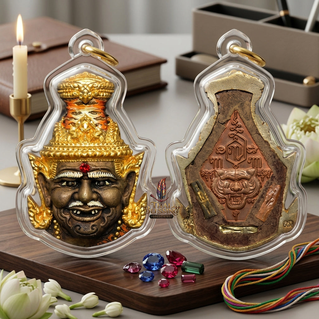 ✨ [The Supreme Master of Mastery & Transformation] Sacred Sian Rue Si Ta Fai (Fire-Eye Hermit Head) – "Maha Setthi" (Great Millionaire) Edition – Master-Blessed by Luang Pu Nen, Wat Ban Kaset Thung Setthi (2008 Rare Edition)