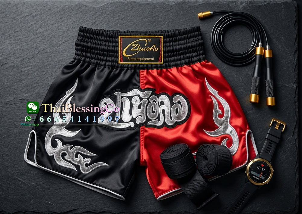 🏮 The Titan Striker: Professional Heavyweight Satin Muay Thai Shorts – Modern High-Performance Combat Trunks, Handcrafted Premium Quality for Adults and Kids