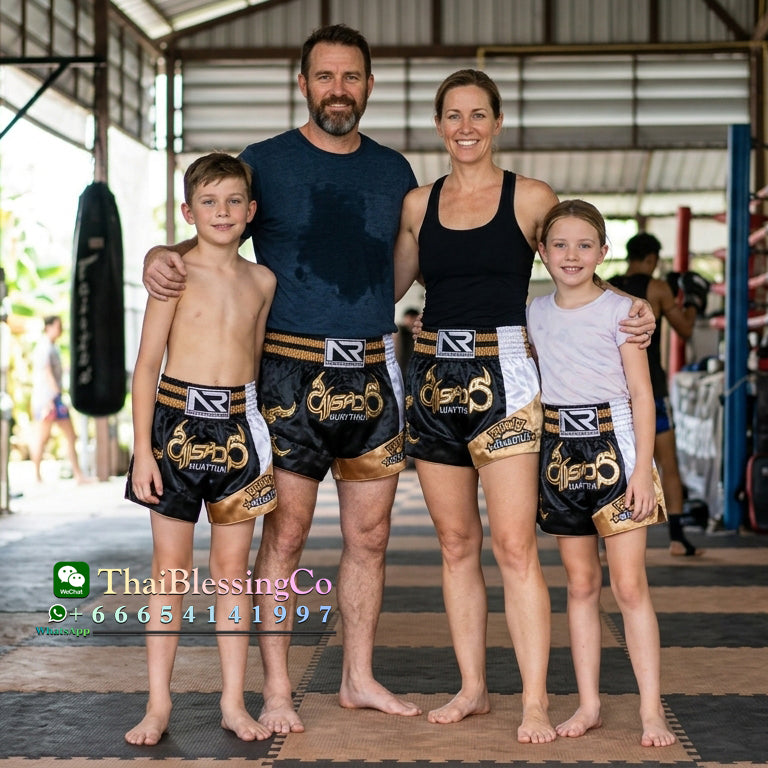 🏮 The Titan Striker: Professional Heavyweight Satin Muay Thai Shorts – Modern High-Performance Combat Trunks, Handcrafted Premium Quality for Adults and Kids