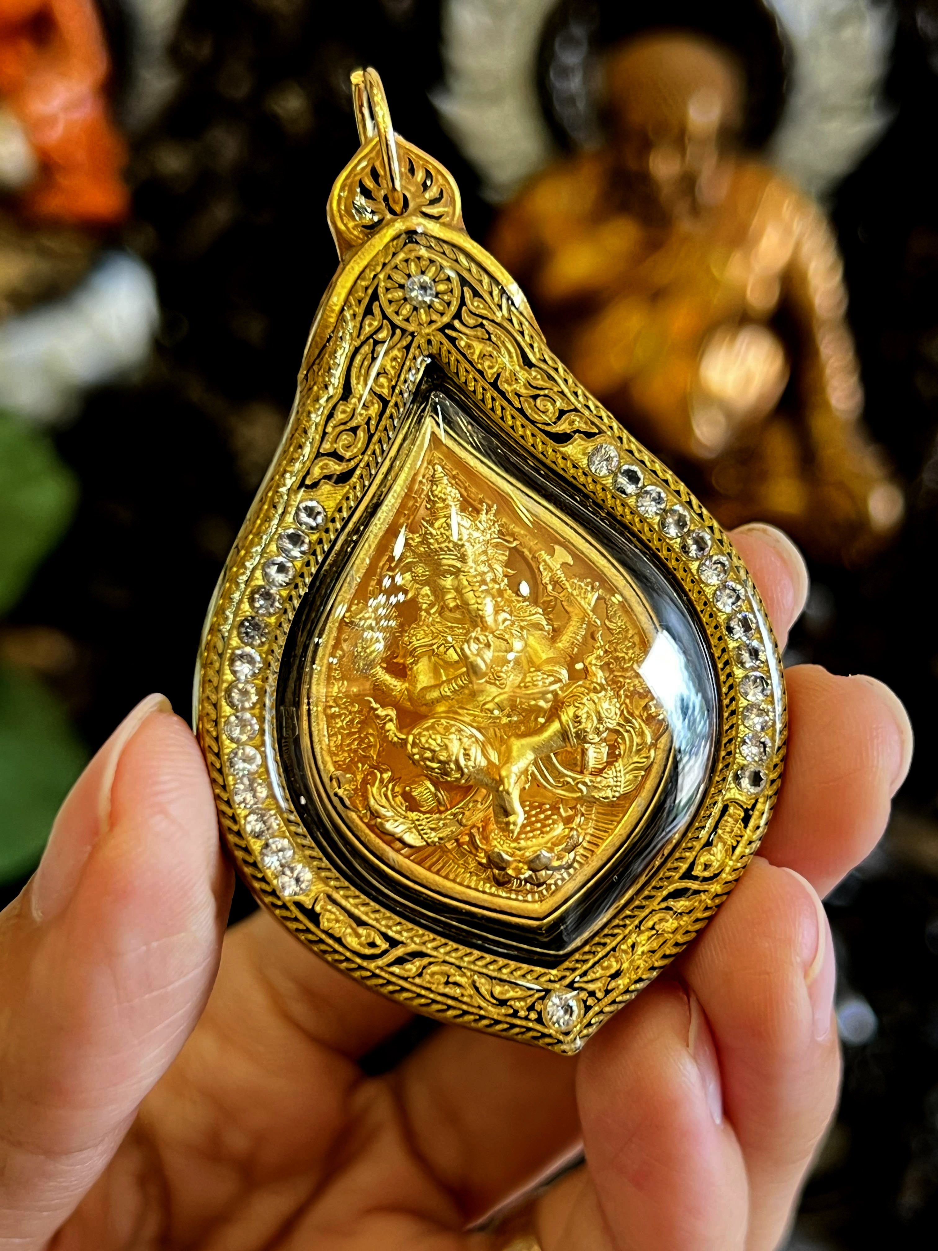 ✨ The Trinity of Triumph: Ganesha "Suk Samrit Nirun" Masterpiece – Tri-Color Gold, Silver & Pink Gold Bronze for Total Life Abundance, Infinite Success & Divine Protection