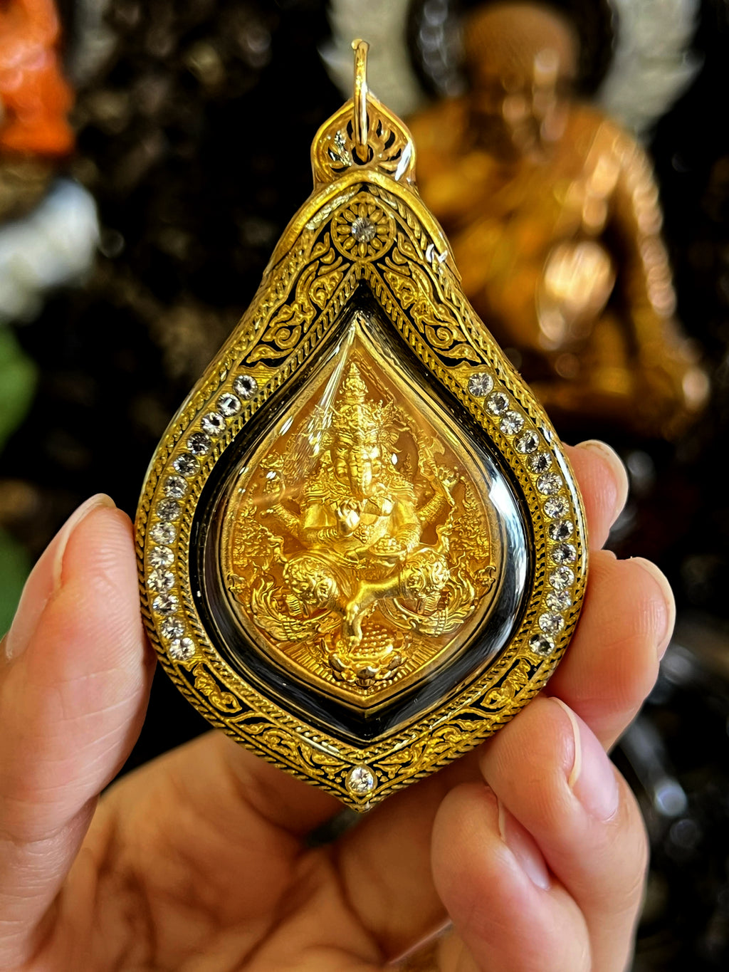 ✨ The Trinity of Triumph: Ganesha "Suk Samrit Nirun" Masterpiece – Tri-Color Gold, Silver & Pink Gold Bronze for Total Life Abundance, Infinite Success & Divine Protection