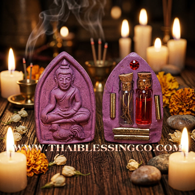 ✨ 🌸 The Velvet Attraction: Sacred 'Khun Phaen Maha Long' (Charm Powder Edition) by Kruba Baeng (2025/2026) – The Ultimate Magnet for Care, Kindness, and High-End Patronage 🌸 ✨