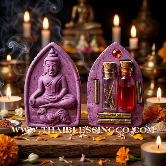 ✨ 🌸 The Velvet Attraction: Sacred 'Khun Phaen Maha Long' (Charm Powder Edition) by Kruba Baeng (2025/2026) – The Ultimate Magnet for Care, Kindness, and High-End Patronage 🌸 ✨