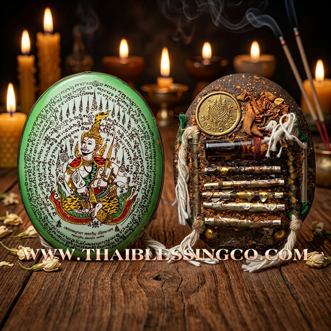 ✨ 🌿 The Verdant Aura of Prosperity: Sacred 'Petch Payatorn' Green-Aura Locket by Luang Pu In (2014 Masterpiece) – The Ultimate Talisman for Financial Magnetism, Growth, and Irresistible Charisma 🌿 ✨