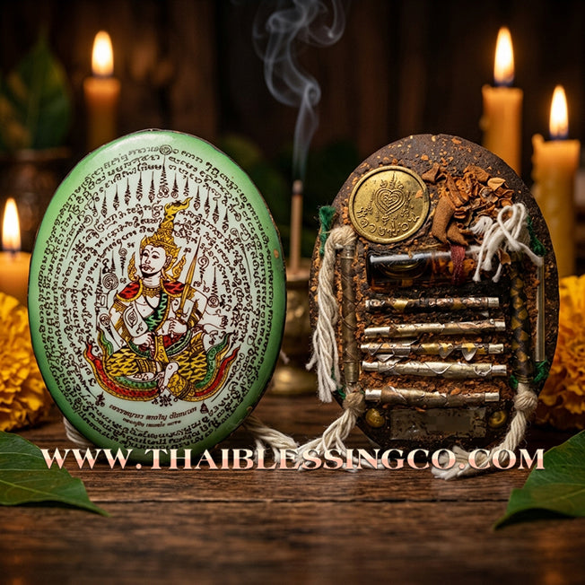 ✨ 🌿 The Verdant Aura of Prosperity: Sacred 'Petch Payatorn' Green-Aura Locket by Luang Pu In (2014 Masterpiece) – The Ultimate Talisman for Financial Magnetism, Growth, and Irresistible Charisma 🌿 ✨