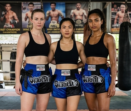 🔥 The Victory Bow: Premium Satin Muay Thai & Kickboxing Shorts – Elegant Bow-Tie Design, Multi-Sport Combat Trunks for MMA, Cage Fighting, and Professional Training (Adults & Kids Blue and black Muay Thai shorts )
