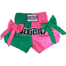 🔥 The Victory Bow: Premium Satin Muay Thai & Kickboxing Shorts – Elegant Bow-Tie Design, Multi-Sport Combat Trunks for MMA, Cage Fighting, and Professional Training (Adults & Kids Muay Thai shorts in pink and green.)