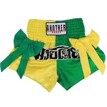 🔥 The Victory Bow: Premium Satin Muay Thai & Kickboxing Shorts – Elegant Bow-Tie Design, Multi-Sport Combat Trunks for MMA, Cage Fighting, and Professional Training (Adults & Kids Yellow-green Muay Thai shorts)
