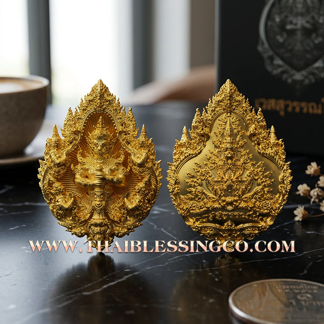 ✨ Thao Wessuwan "Wessuwanno" Edition: Masterpiece Gilded Buddhist Art for Supreme Wealth, Absolute Protection, and Royal Authority (2025 Heritage Cast by Luang Pu Yoon & Luang Pho Wichit)