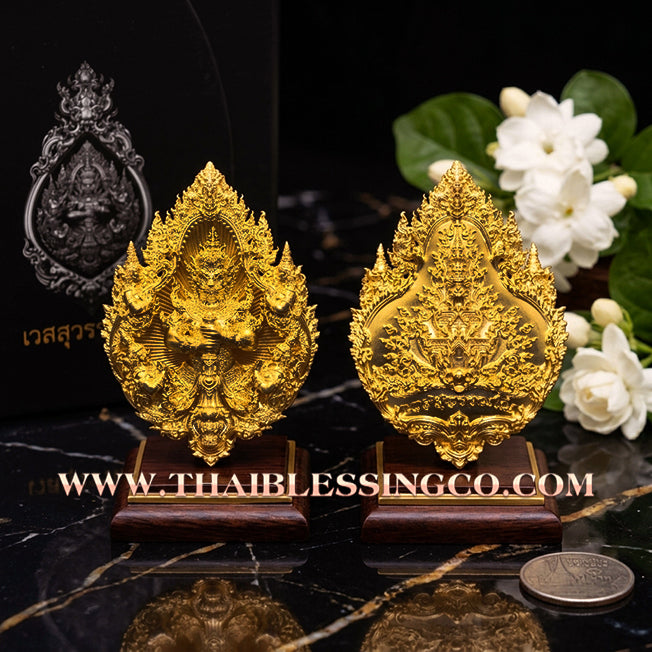 ✨ Thao Wessuwan "Wessuwanno" Edition: Masterpiece Gilded Buddhist Art for Supreme Wealth, Absolute Protection, and Royal Authority (2025 Heritage Cast by Luang Pu Yoon & Luang Pho Wichit)